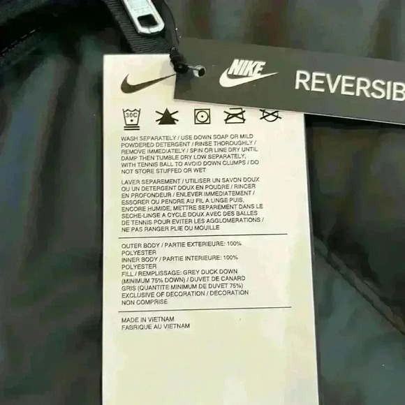 Nike reversible black paw print parka white logo - Picture 5 of 5